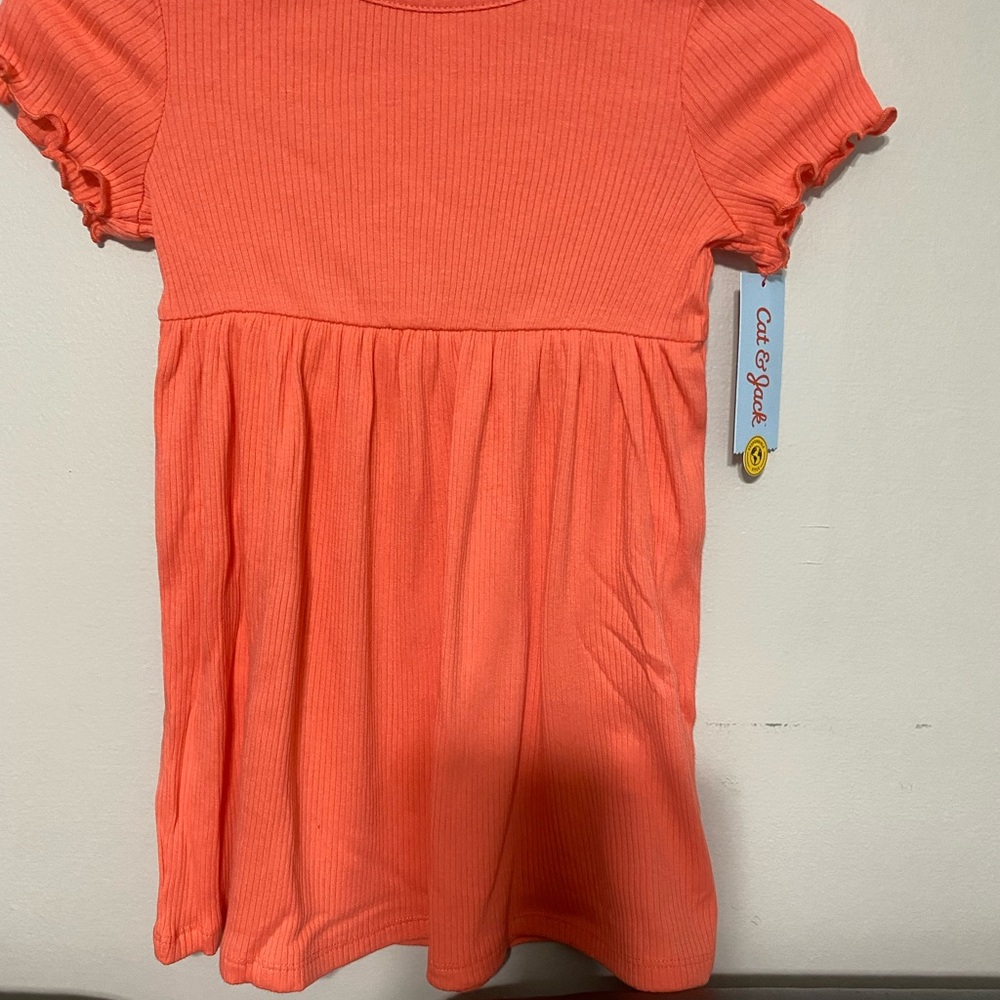 Cat & Jack Vibrant Hawaiian Coral  Dress 2 Dresses 1 money